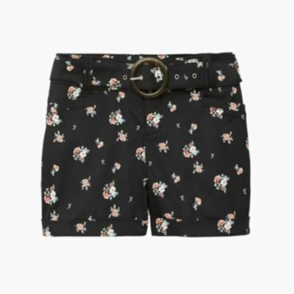 Torrid Size 12 Belted Mid Short Sateen Floral NEW - Picture 6 of 7